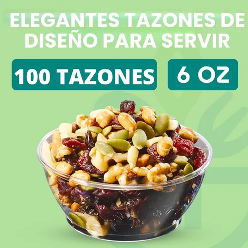 Vista 3 de JoyServe Mini cuencos de plástico transparente – A granel paquete de 100 cuencos desechables de plástico duro de primera calidad para postres