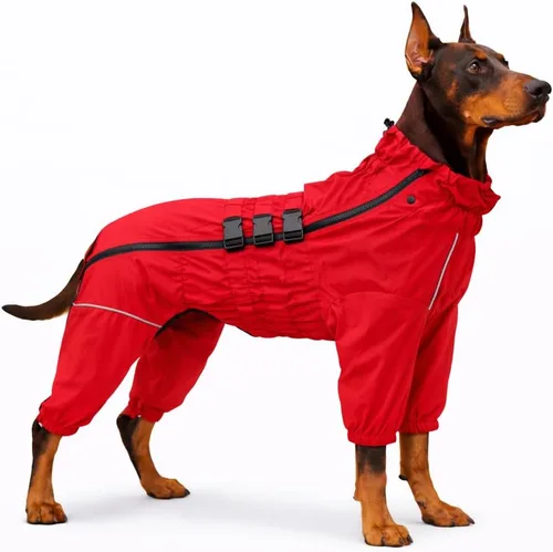 Vista 23 de Lovelonglong - Chaqueta impermeable para perros, ligera, impermeable, reflectante, resistente al viento, a prueba de nieve, para perros pequeños