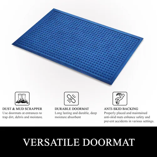 Vista 6 de A1 Home Collections A1HC - Tapete de goma de polipropileno duradero y versátil para todo tipo de clima, para interiores y exteriores, fácil