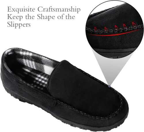 Vista 2 de shoeslocker Zapatillas para hombre de microgamuza mocasín de espuma viscoelástica para casa