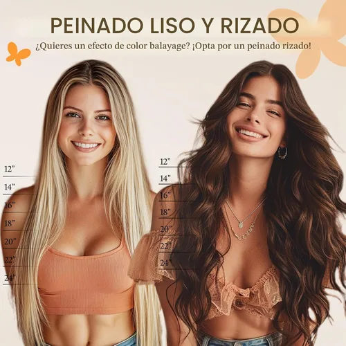 Vista 7 de DOORES Extensiones de cabello humano real con pinzas, balayage, rubio