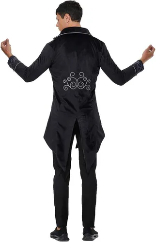 Vista 3 de Chaqueta gótica steampunk vintage para hombre, abrigo victoriano, uniforme de Halloween