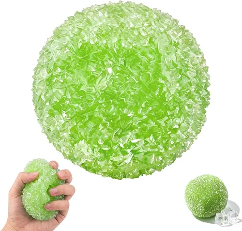 Vista 10 de Bola de estrés crujiente y esponjosa, juguete sensorial para autismo y Amarillo