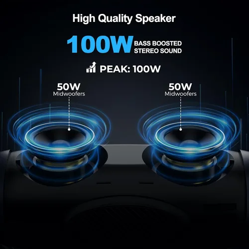 Vista 2 de Bluetooth Speaker for Outdoor & Party, Portable Karaoke Machine for Adults