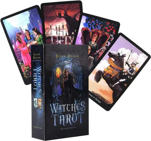 Vista 6 de Fankexi Juego de cartas de tarots con guía, 78 cartas de tarot de brujas, juego de adivinación del destino, duradero para principiantes y lectores