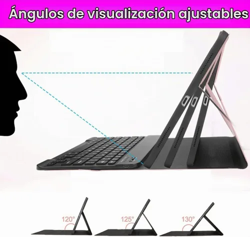 Vista 7 de Funda para teclado para Samsung Galaxy Tab S6 Lite de 10.4 pulgadas 2024 2022/2020 SM-P610/P613/P615/P619, funda para teclado Bluetooth inalámbrico