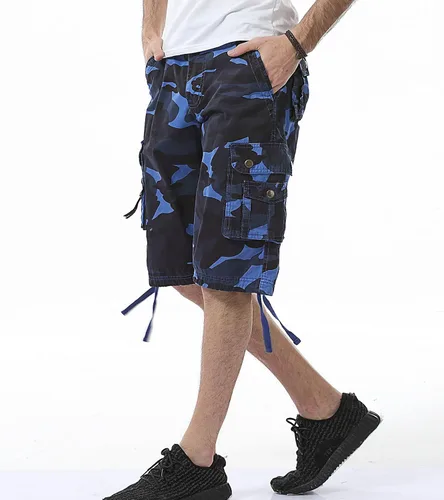 Vista 3 de AOYOG Men's Camo Cargo Shorts Relaxed Fit Multi-Pocket Outdoor Camouflage Cargo Shorts Cotton