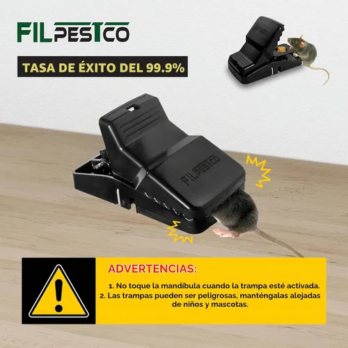 Vista 6 de Juego de 6 trampas de resorte para ratas extra grandes de grado profesional, trampa para ratones, trampa reutilizable, resistente para control