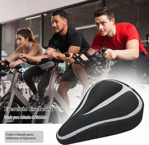 Vista 2 de Geronmine Funda de Asiento de Bicicleta de Gel Acolchada Cubiertas de Sillín de Bicicleta para Mujeres y Hombres, Funda de Cojín de Asiento