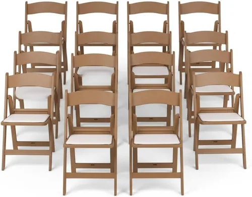 Vista 4 de BTEXPERT Silla plegable de resina con asiento acolchado de vinilo para interiores y exteriores, ligera, set para eventos en el hogar, fiestas
