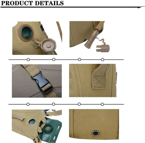 Vista 2 de Bolsa de agua táctica de 3L para vejiga, mochila de camello para senderismo al aire libre, camping, militar, portátil, hidratación, bolsa