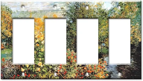 Vista 14 de Art Plates - Cubierta de placa de interruptor en blanco de dos bandas - Monet: Stiller Winkel - (Hecho en EE. UU.)