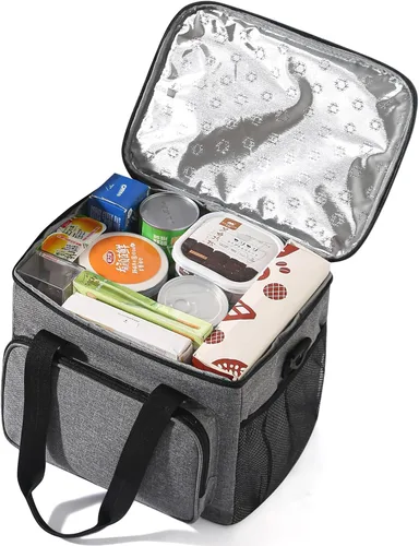 Vista 3 de Insulated Lunch Bag for Men & Women, 24-Can Leakproof Large Adult Lunch Box Cooler with Shoulder Strap, Upgraded Thermal Lunchbox for Travel, Beach