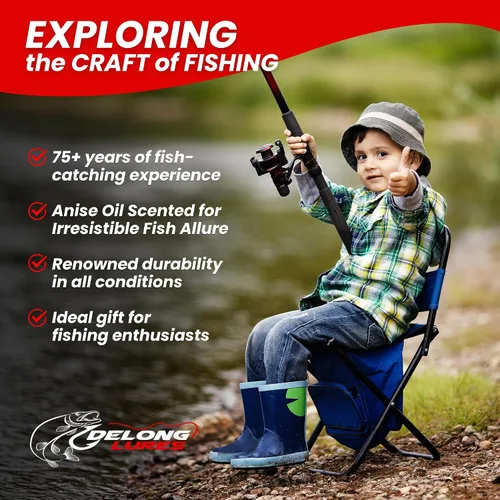 Vista 5 de DeLong Lures Paquete de 20 señuelos de pesca para niños, kit de señuelos preaparcados fáciles de usar para Bluegill, Bass y Crappie, cebos