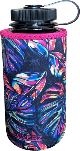Vista 85 de Funda de neopreno para botella de agua Koverz, funda de neopreno, se ajusta a botellas de agua de 24-30 oz, lavable y reutilizable, tamaño grande