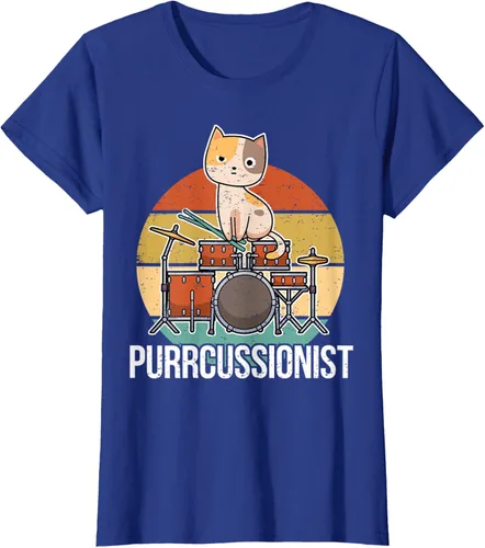 Vista 60 de Funny Percussion Drummer Drumming Drums Saying I Kitten Cat Camiseta, Negro, S