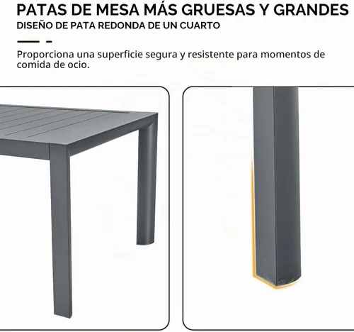 Vista 8 de PURPLE LEAF Mesa de comedor al aire libre de 121" X 37" con tablero de listones Mesa grande de aluminio rectangular para patio, mesa de comedor