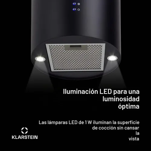 Vista 5 de Klarstein - Campana extractora de cocina para isla colgante, campana extractora para cocina, filtro de campana de carbono, campanas de flujo de aire