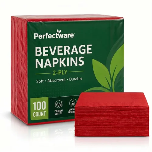 Vista 11 de Perfectware Servilletas de bebidas negras de 2 capas, 100 unidades, servilletas de cóctel suaves y absorbentes, servilletas desechables de fiesta