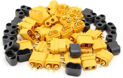 Vista 8 de Amass - 10 pares de conectores de bala XT60H actualizado de XT60 funda hembra y macho chapado en oro para piezas RC