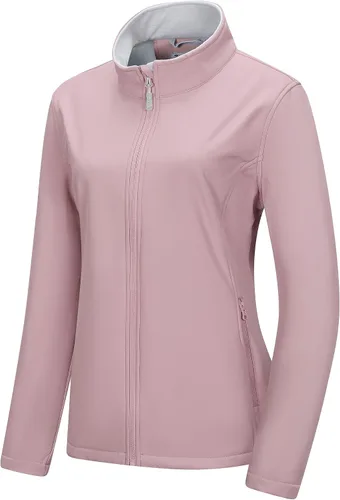 Vista 12 de 33,000ft Chaqueta impermeable Softshell para mujer, abrigo ligero con forro Verde militar
