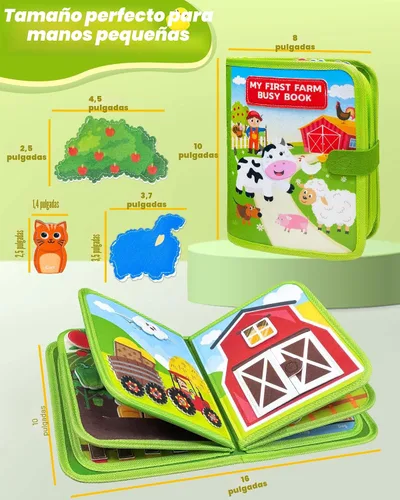Vista 6 de Libro Ocupado para Niños Pequeños de 1-3 años, Juguetes Montessori para Niños de 1 y 2 años, Regalos de Cumpleaños para Niños y Niñas, Tabla Ocupada