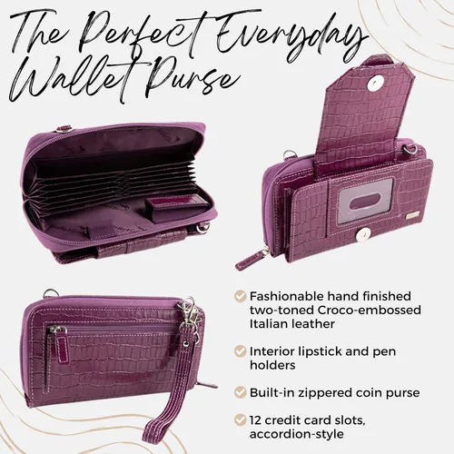 Vista 3 de Mini bolso cruzado de cuero para mujer con bloqueo RFID Pebbled