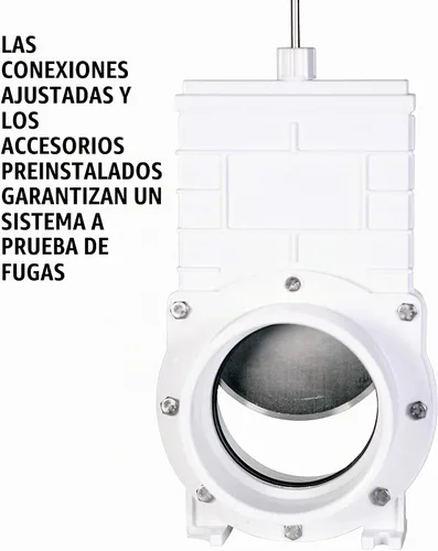 Vista 2 de Valterra, válvula de compuerta 6401, de PVC, color blanco, de 4 pulgadas