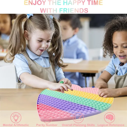 Vista 4 de Juguete sensorial grande de 460 burbujas para niños regalo gigante de burbujas de empuje de 19 pulgadas para niños juguete gigante extra grande Mega