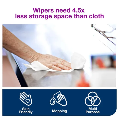 Vista 3 de Papel Limpiaparabrisas Plus, centerfeed, 1-Ply, Ancho 9.8" X 380 'de longitud, (Caso de 2 rollos, 300 por rollo, 600 Wipers por Caso) para su uso