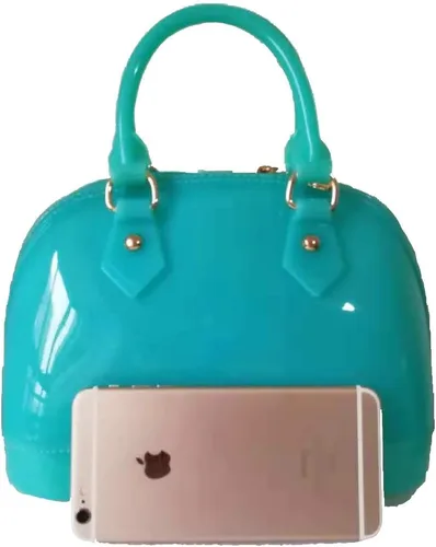Vista 4 de Bolso de mano de gelatina de color caramelo de señora, bolso de mano de concha, bolso de hombro cruzado con asa superior