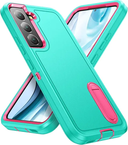 Vista 14 de Funda para Samsung Galaxy S22 Plus con función atril de 3 capas de grado militar, funda protectora de silicona resistente a prueba de golpes