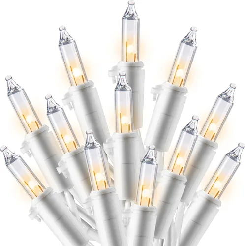 Vista 15 de Joiedomi Guirnalda de luces de Navidad para interiores, 200 (2 x 100) mini luces multicolor con cable blanco de 42.8 pies, decoración de iluminación
