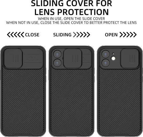 Vista 7 de Funda para iPhone 12 compatible con Magsafe, funda protectora de cámara iPhone 12 [compatible con carga inalámbrica] con cubierta deslizante