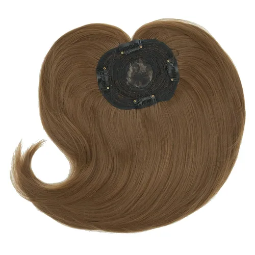Vista 4 de IMISSU Extensión larga de clip en la parte superior del cabello fino para pérdida de cabello suave (marrón chocolate)