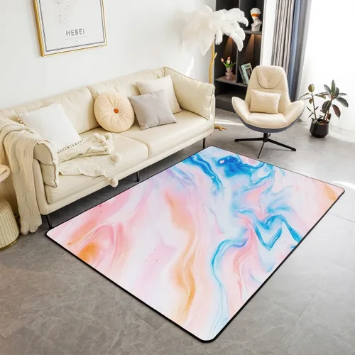 Vista 31 de Feelyou Alfombra de área con diseño de rosas de 3 x 5 para niños, con flores de Buterfly y luna, alfombra decorativa para dormitorio, niños, niñas