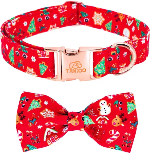 Vista 16 de Tunkoo Collar de otoño para perro con elegante pajarita, duradero, ajustable y elegante collar de otoño para mascotas, disponible en tamaño pequeño