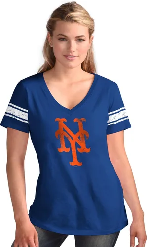 Vista 3 de G-III Sports MLB Ballpark - Camiseta con cuello en V para mujer
