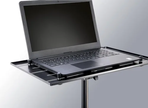 Vista 4 de K&M Konig & Meyer 12185.000.55 - Soporte para laptop Escritorio de gran tamaño con altura ajustable y pernos de seguridad Patas de trípode