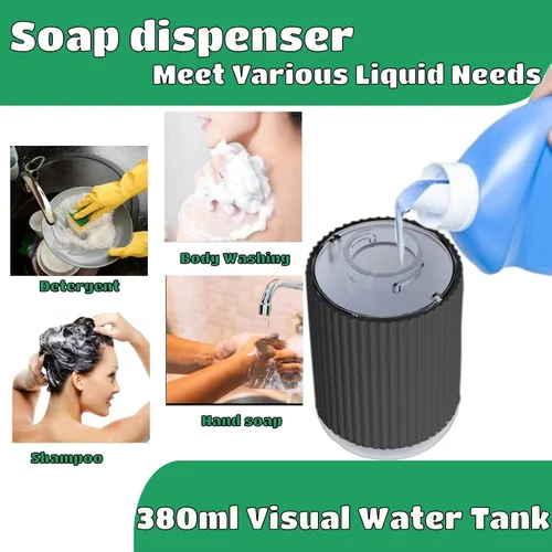 Vista 3 de Dispensador Automático de Jabón, Dispensador de Jabón Espumoso Sin Contacto para Baño, Dispensador Eléctrico Ajustable para Manos y Platos