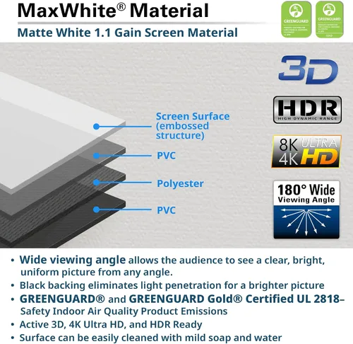 Vista 5 de Elite Screens Yard Master Wireless, 125 pulgadas Diag. Pantalla de proyector motorizada para exteriores 16:9, batería de iones de litio recargable