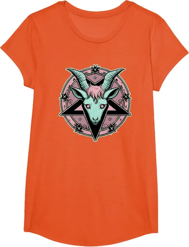 Vista 67 de Camiseta Kawaii Paste Creepy Goat Pentacle, Negro