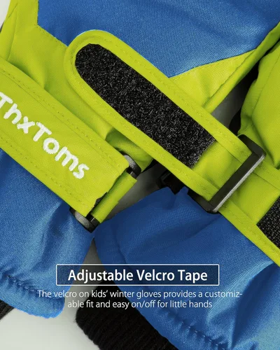 Vista 4 de ThxToms Guantes de invierno para niños, impermeables, guantes de nieve para niños y niñas, clima frío, deportes al aire libre, snowboard, bicicleta