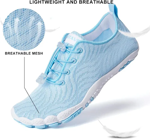 Vista 9 de HIITAVE - Zapatos de agua minimalistas para mujer, de secado rápido, para hacer natación, bucear, surfear, hacer deportes acuáticos, ir a