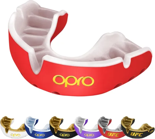 Vista 23 de OPRO Protector bucal Gold Level - Protector bucal moldeable con ajuste cómodo de primera calidad y protección multicapa para boxeo, artes marciales