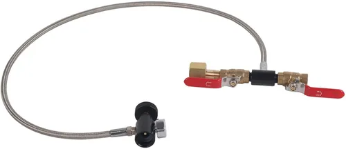 Vista 2 de CGA-320 Adaptador de recarga de cilindro de CO2 Conector de botella Accesorios para fabricante de refrescos de CO2 con manguera para llenado de soda