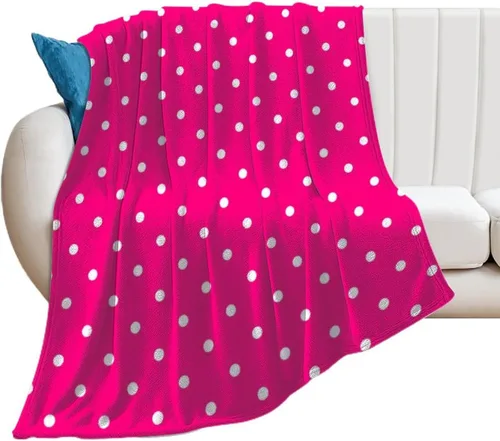 Vista 9 de Manta de felpa de lunares blanco aguamarina, suave y acogedora, manta de franela para todas las estaciones, para sofá, cama, 40 x 50 pulgadas