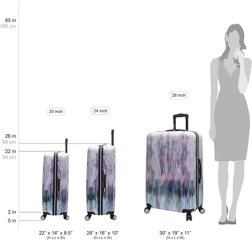 Vista 6 de Steve Madden Colección de equipaje de mano de 20 pulgadas, resistente a los arañazos (ABS + PC), maleta rígida Bolsa ligera de diseño con 8 ruedas