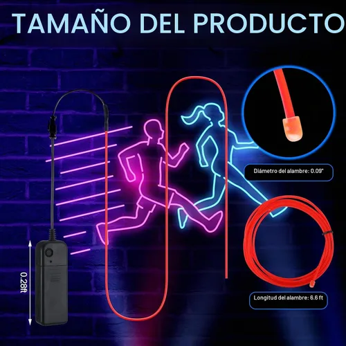 Vista 3 de Retisee - Paquete de 30 luces de neón con cable electroluminiscente de 6.6