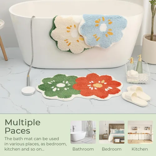 Vista 7 de Alfombra de baño ultra absorbente, de microfibra gruesa y resistente, esponjosa, lavable a máquina, alfombra de baño antideslizante para baño